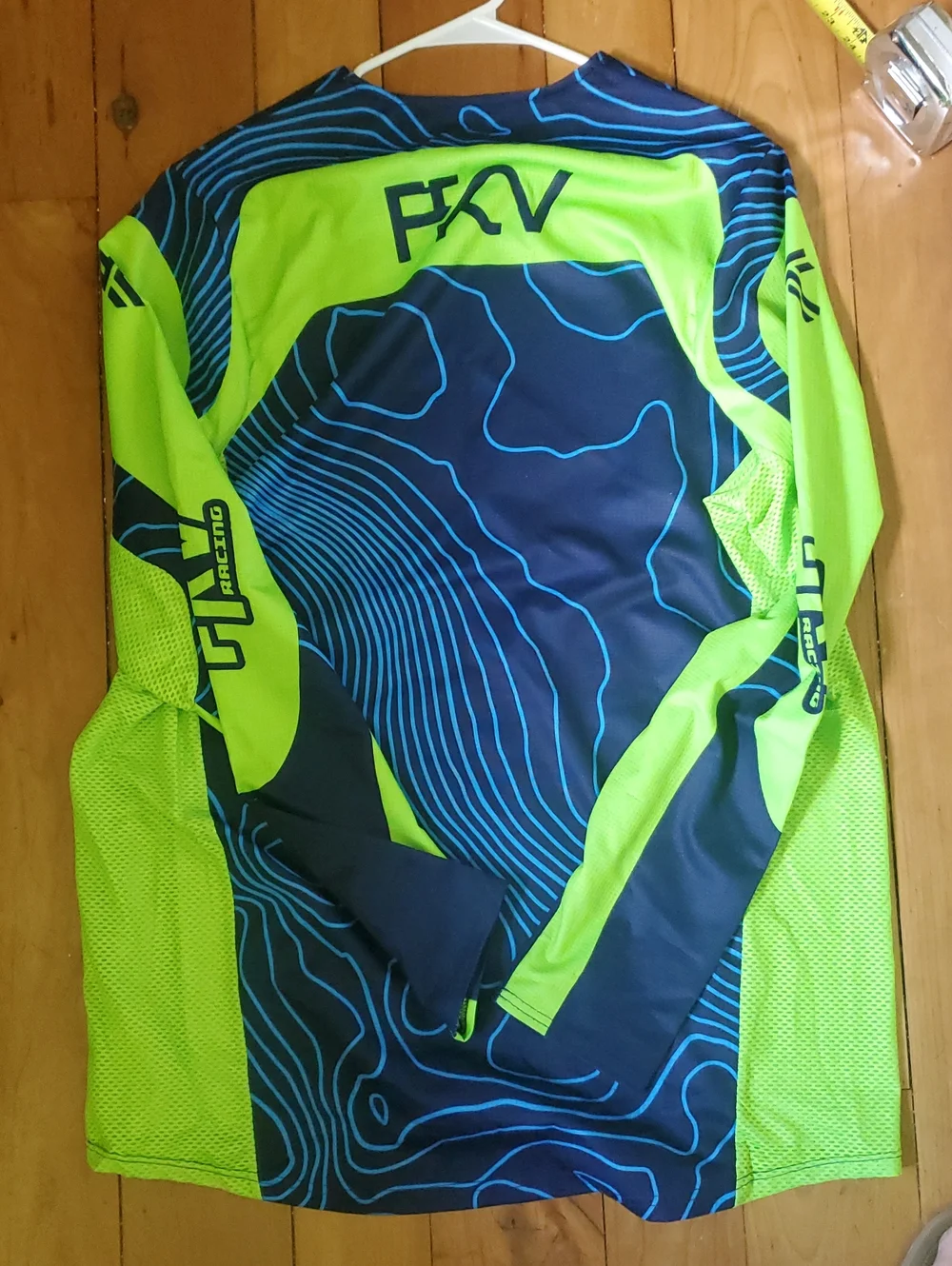 FKV Racing Motocross Jersey in Neon Green & Navy Blue - Picture 9 of 11